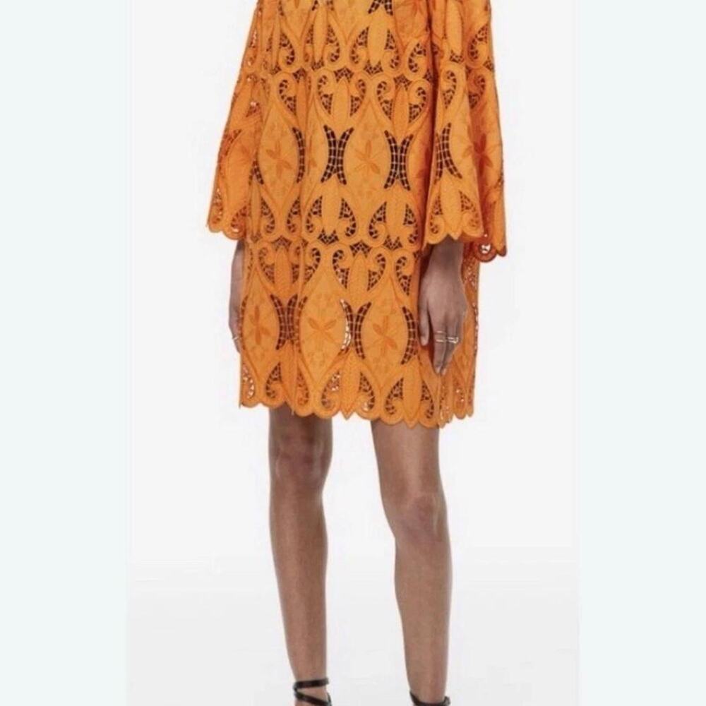 Orange mini dress with black